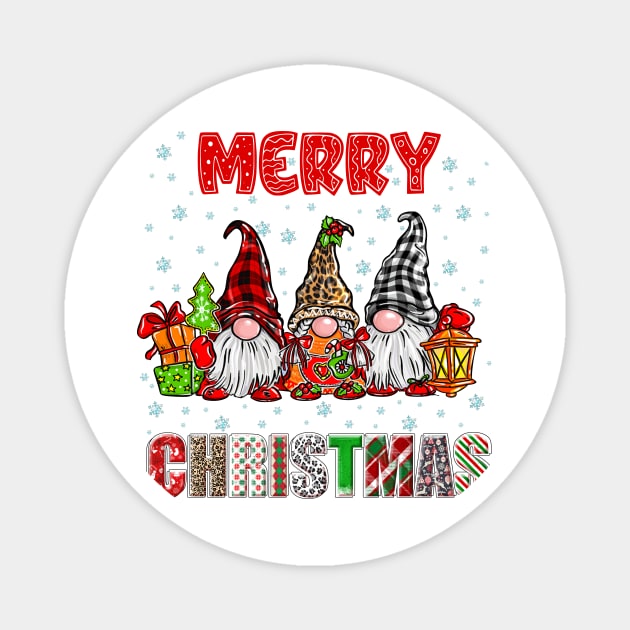 Merry Christmas Gnome Family Funny Xmas Tree Women Men Kids Magnet by JennyArtist